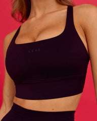 Twist Long Line Sports Bra - Black