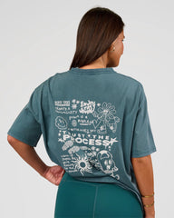 Transformative Teal Washed-White