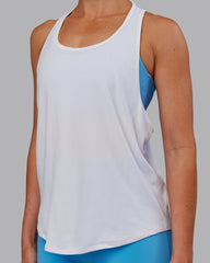 AeroFLX+ Drop Armhole Seamless Tank - White/White | Official Brand