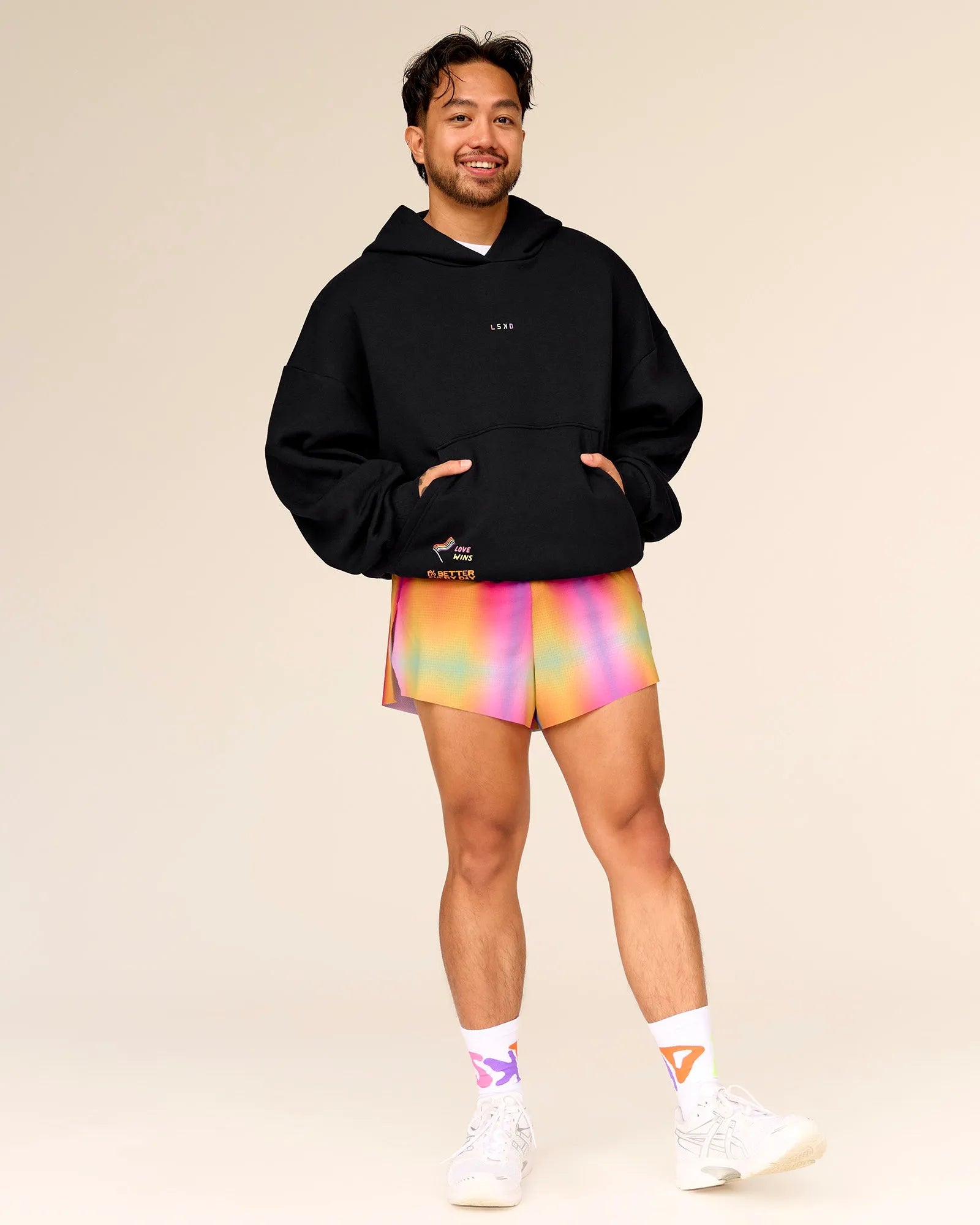 Pride Sticker Boxy Hoodie - Black