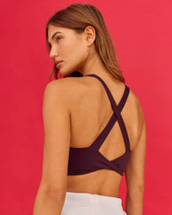 Twist Long Line Sports Bra - Cherry Lacquer