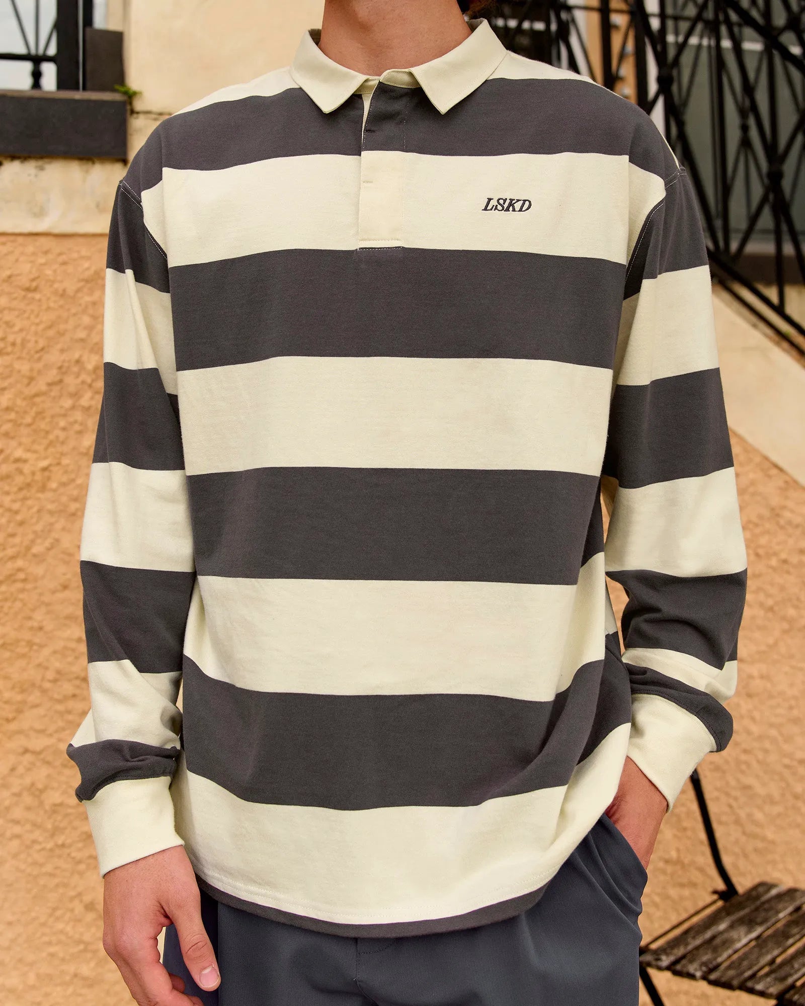 Clubhouse Unisex Rugby Polo – Off White-Grey