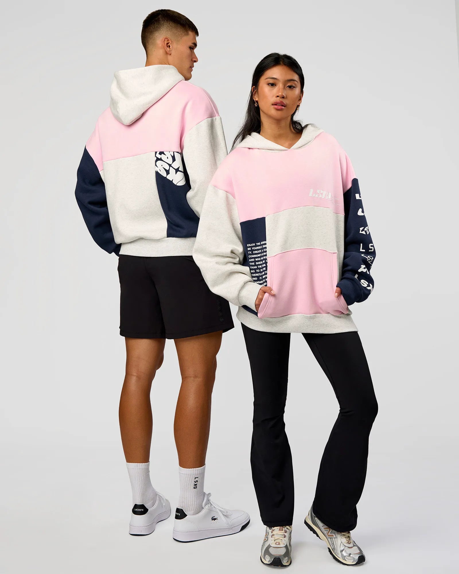Grey Marl-Marshmallow-Navy