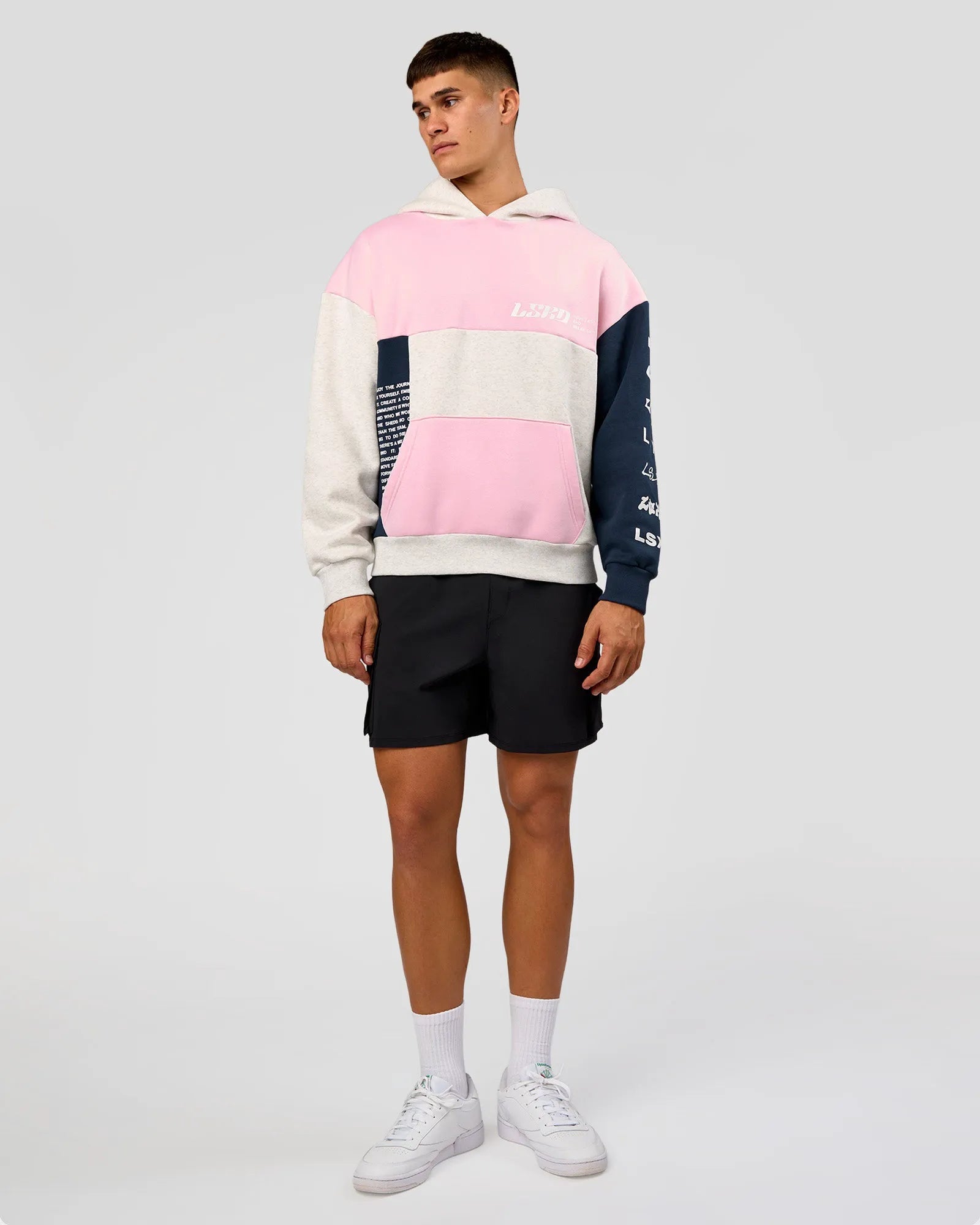 Grey Marl-Marshmallow-Navy