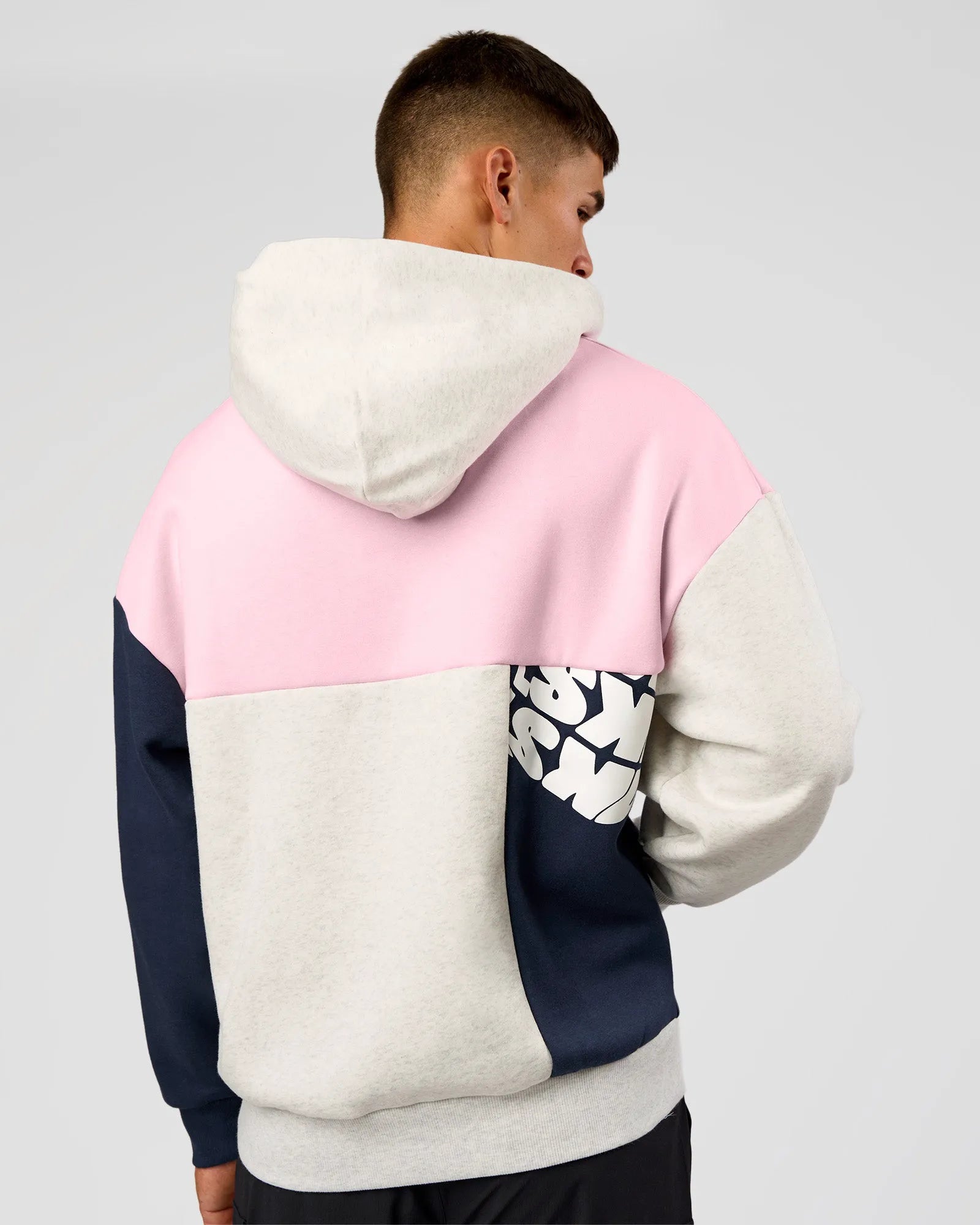 Grey Marl-Marshmallow-Navy