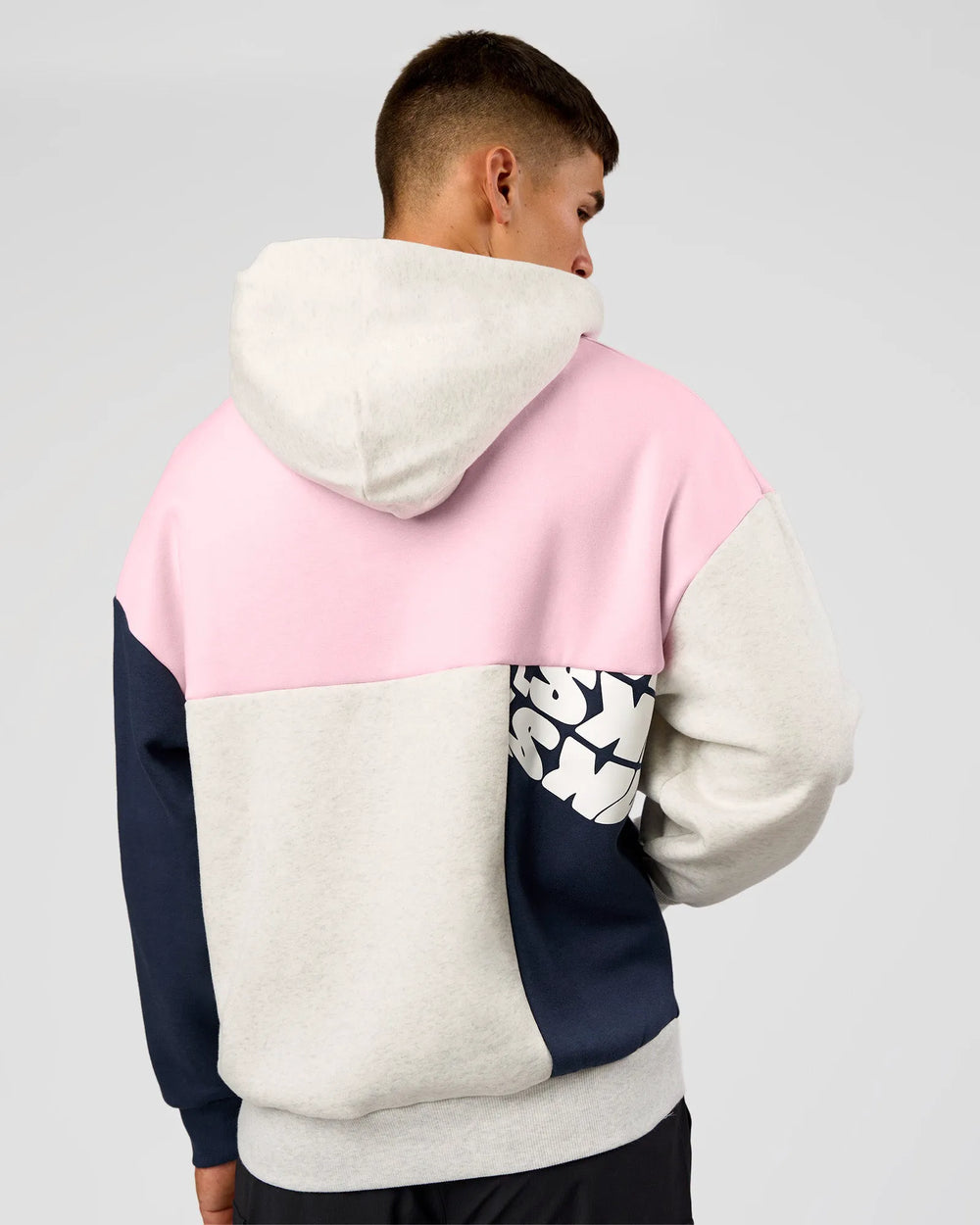 Grey Marl-Marshmallow-Navy