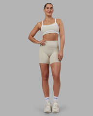 Abs Ignite Sports Bra - Shale Beige/White