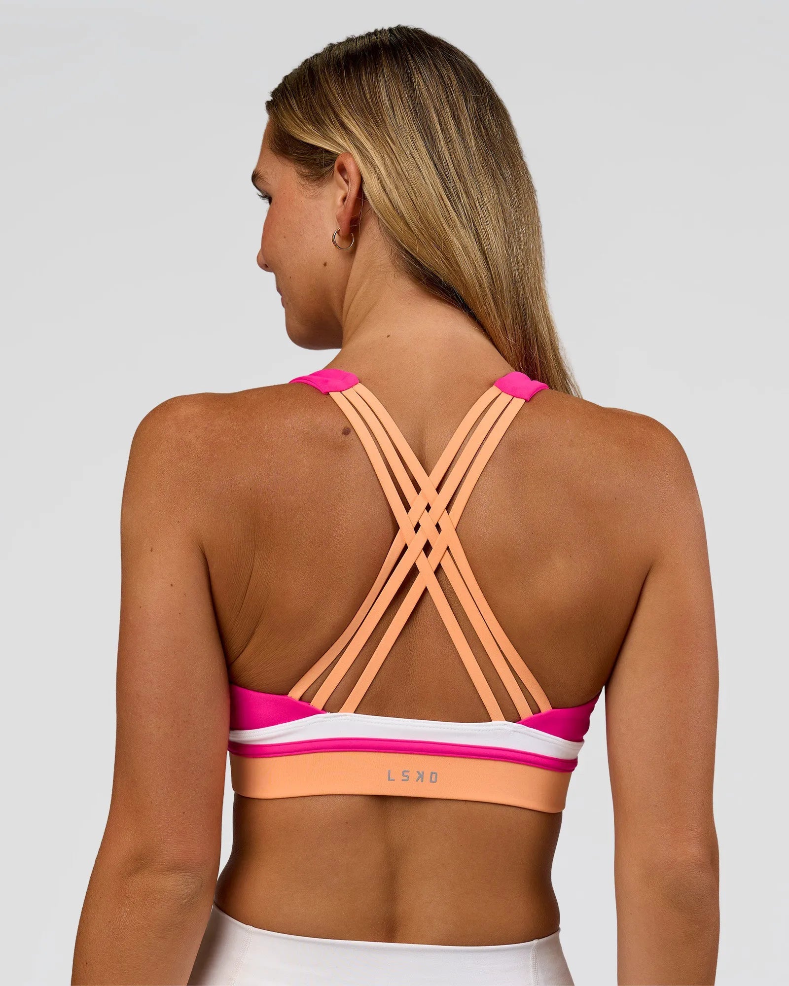 Revitalise Flash Sports Bra - Ultra Pink-Cantaloupe-White
