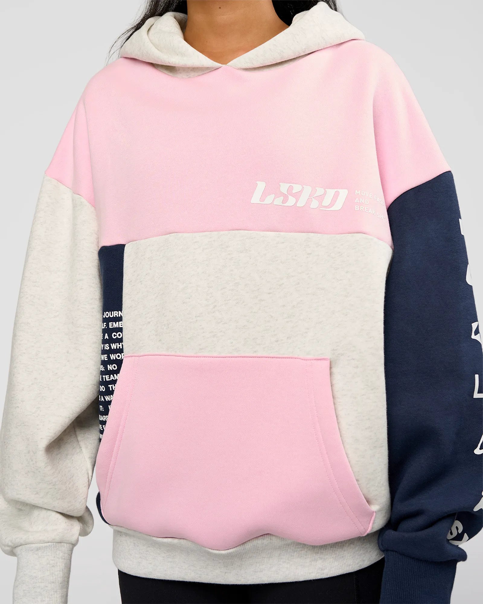 Grey Marl-Marshmallow-Navy