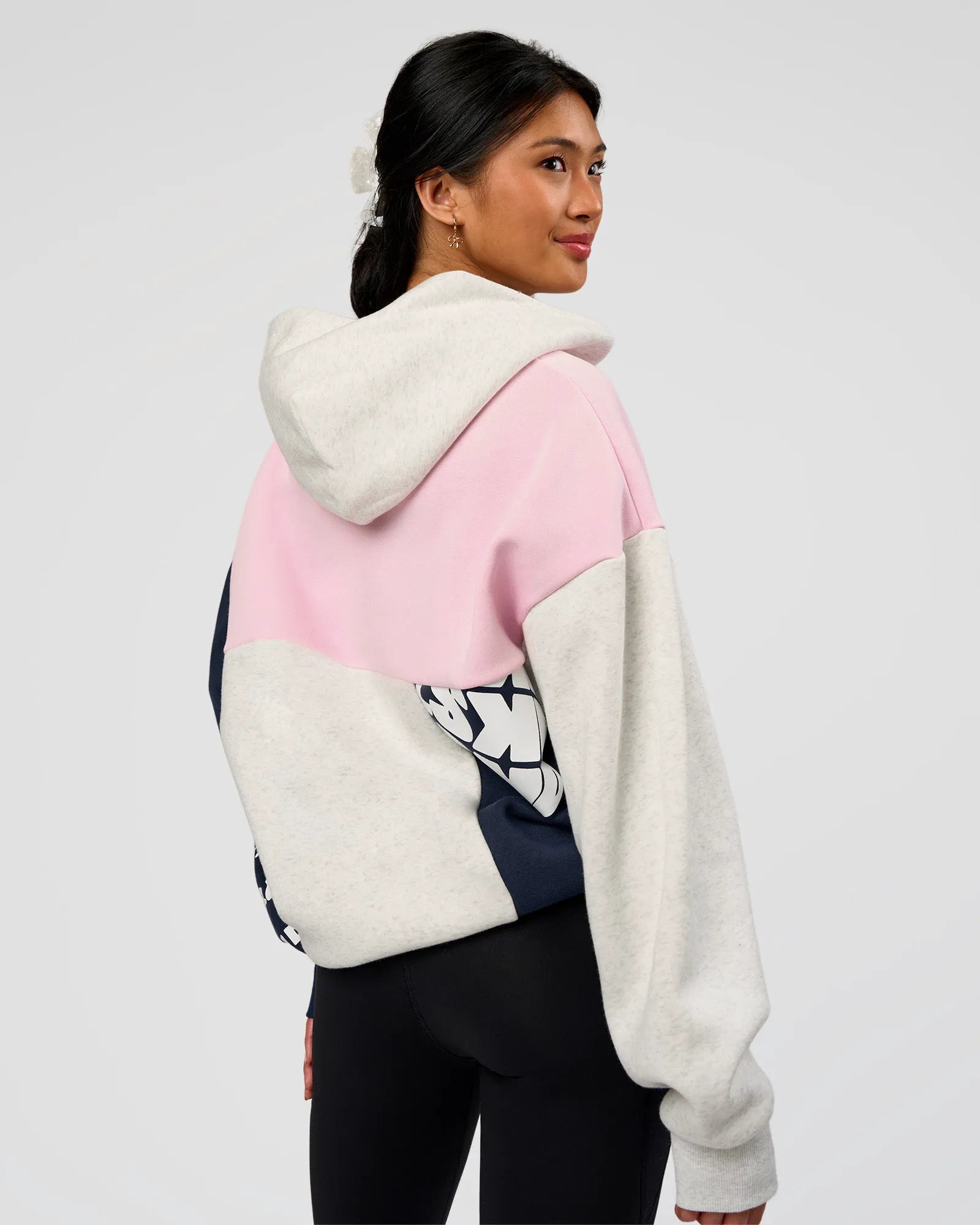 Grey Marl-Marshmallow-Navy