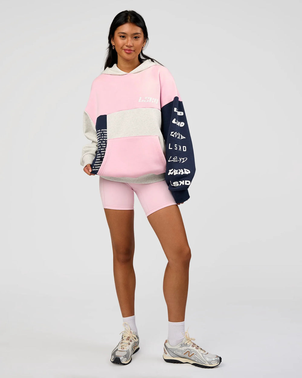 Grey Marl-Marshmallow-Navy