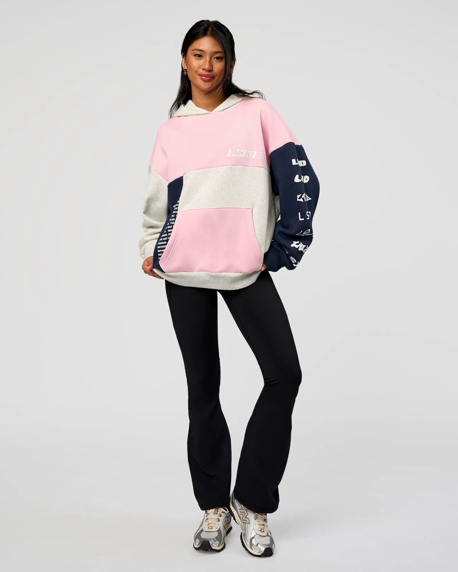 Grey Marl-Marshmallow-Navy