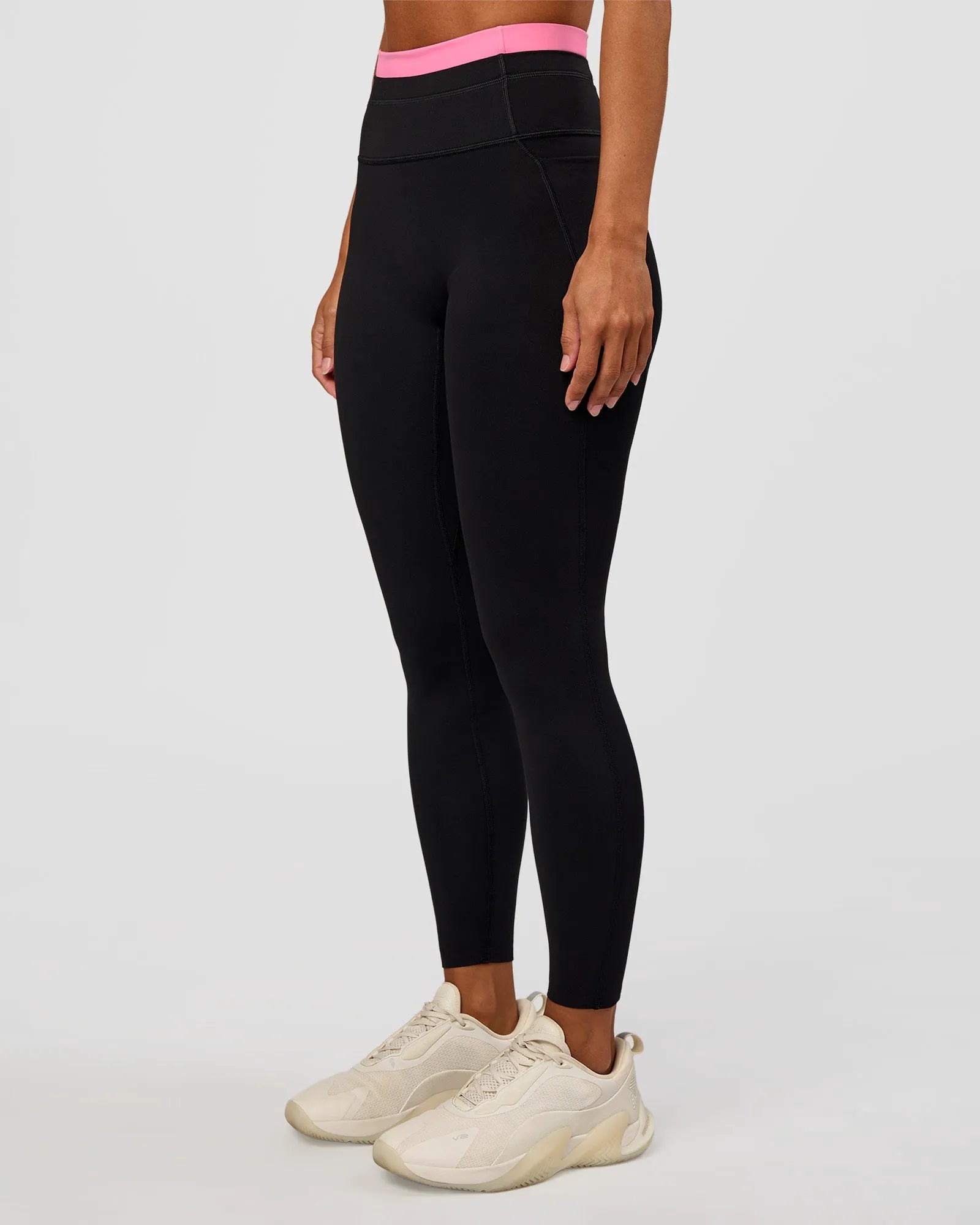 Liberate High-Rise Full Length Legging with Pockets - Black-Candy Pink