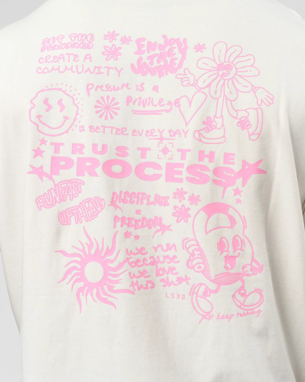 Off White-Pink Rose