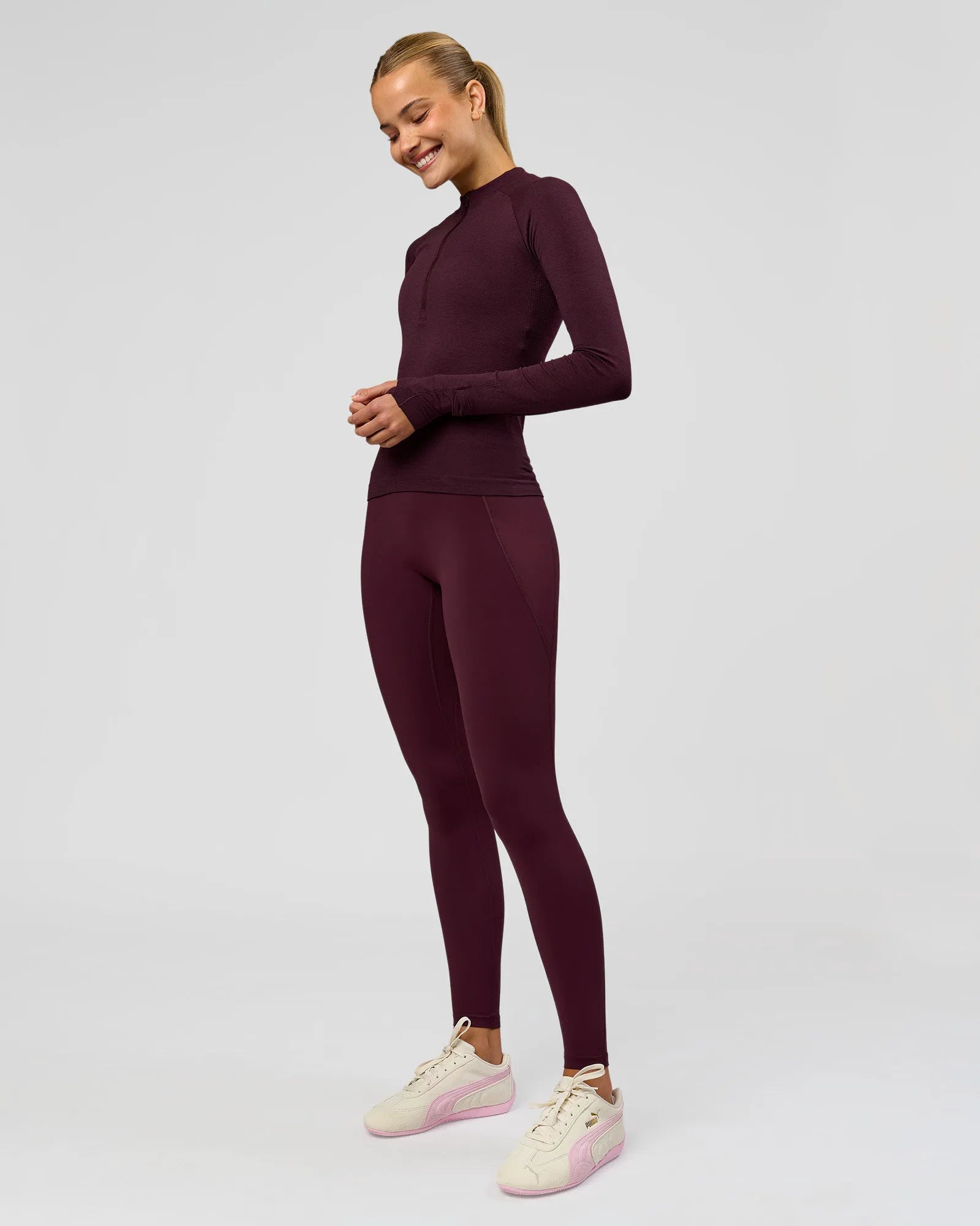 AeroFLX+ Long Sleeve Half Zip - Cherry Lacquer